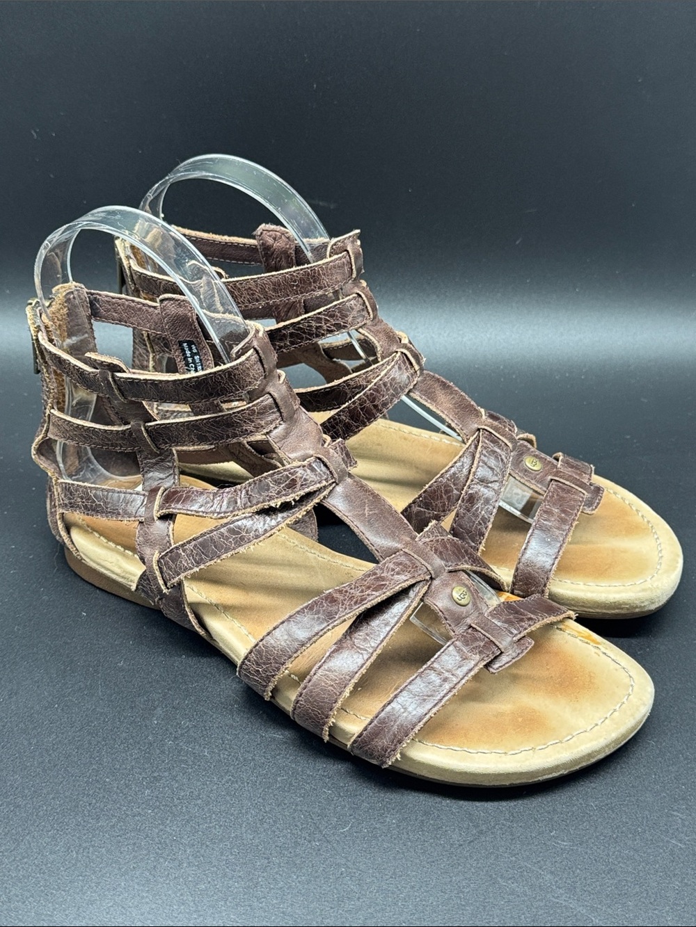 UGG Brown Strappy Salah Gladiator Sandals Sz 6